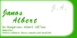 janos albert business card